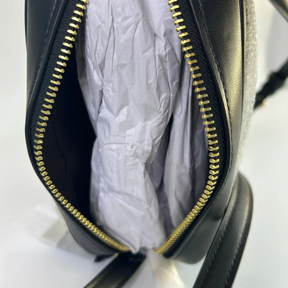Coach Mini Jamie Walnut Black Signature Canvas Camera Bag NEW